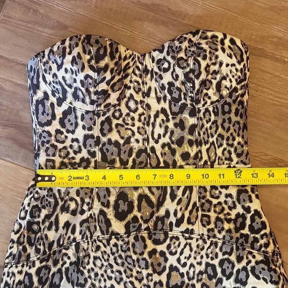 J. Crew Collection Animal Print Optional Spaghetti Strap Strapless Dress, Size 0 - Picture 6 of 16